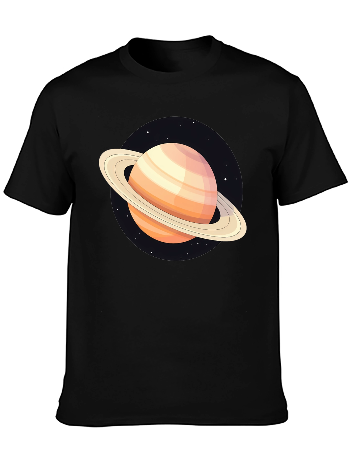 Saturn Graphic T-Shirt - Black Cotton Blend