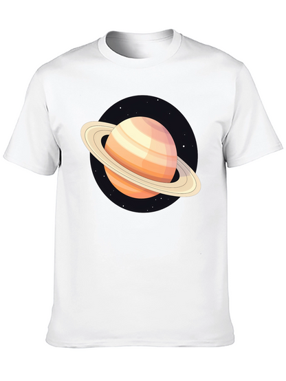 Saturn Graphic T-Shirt - Black Cotton Blend
