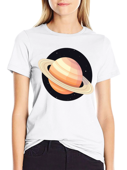 Saturn Graphic T-Shirt - Black Cotton Blend