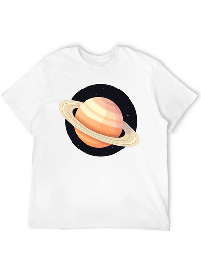 Saturn Graphic T-Shirt - Black Cotton Blend