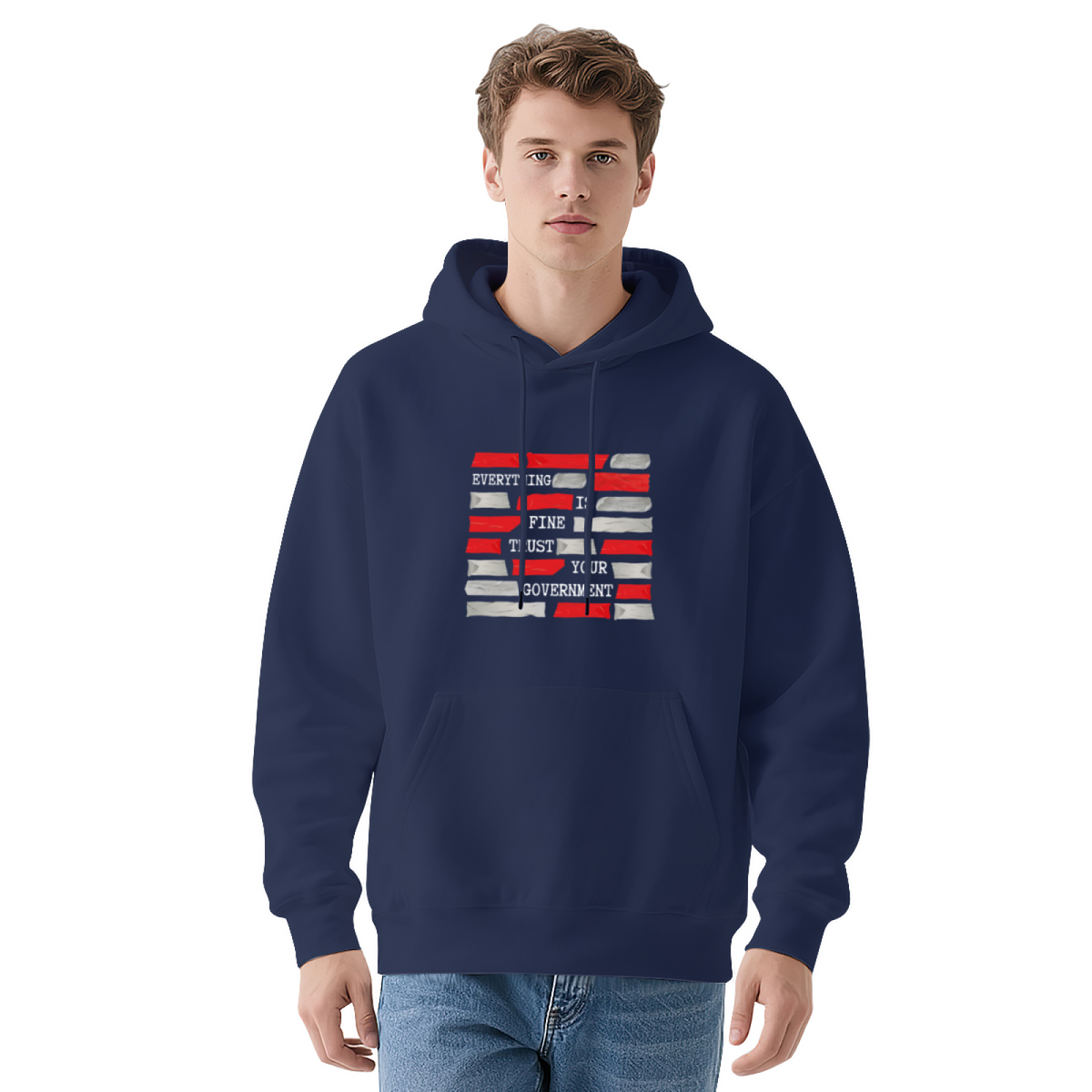 Distressed Flag 'Trust Your Govt' Hoodie