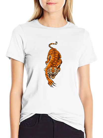 Black T-Shirt with Tiger Print