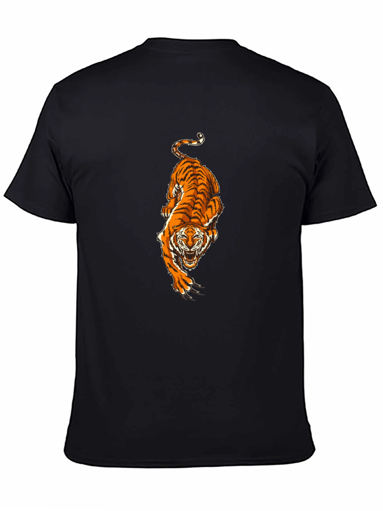 Black T-Shirt with Tiger Print