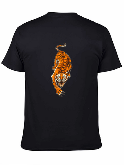 Black T-Shirt with Tiger Print
