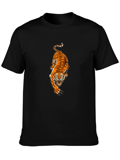 Black T-Shirt with Tiger Print