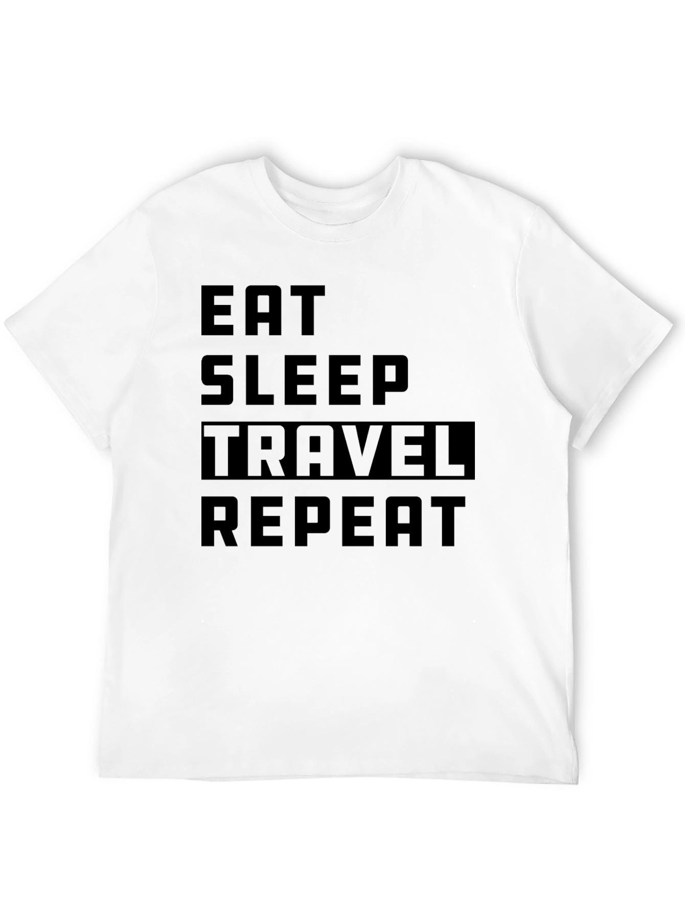 Eat Sleep Travel Repeat Black T-Shirt