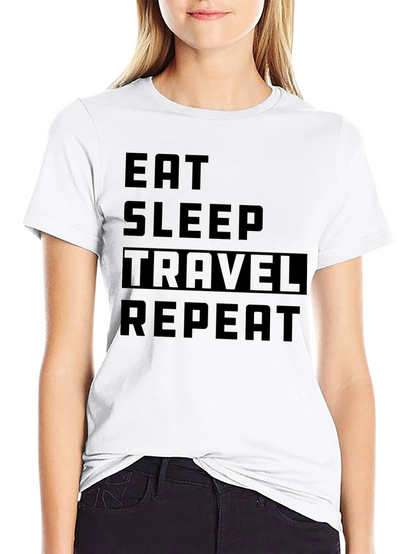 Eat Sleep Travel Repeat Black T-Shirt
