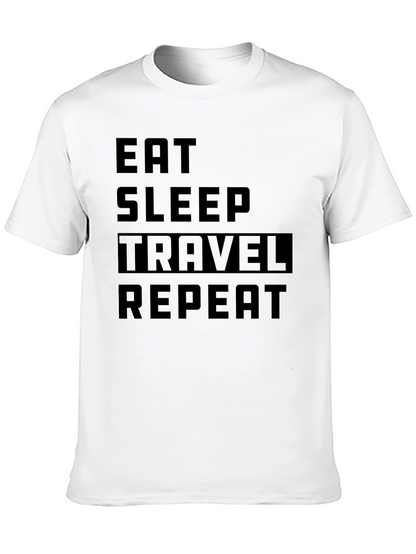 Eat Sleep Travel Repeat Black T-Shirt