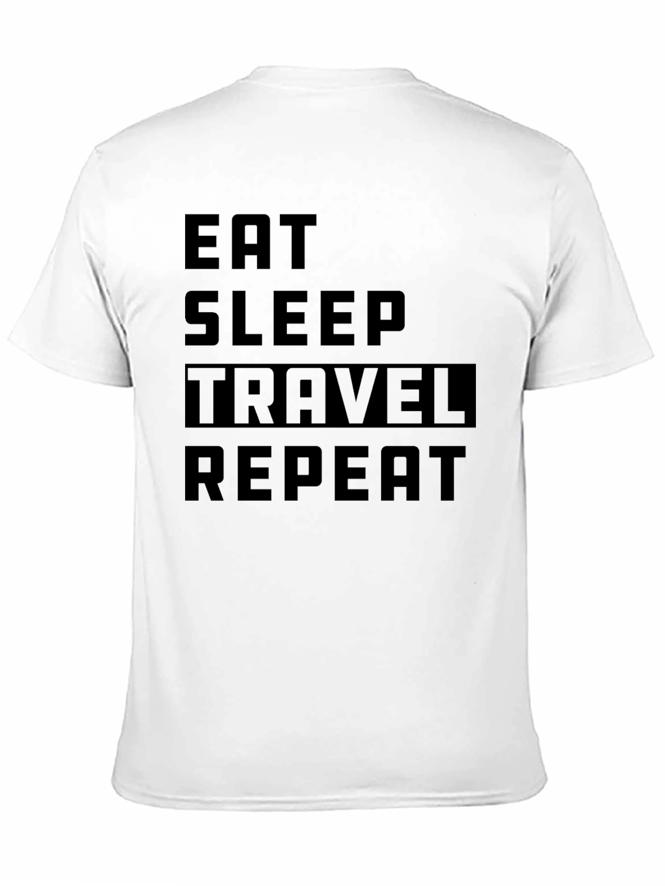 Eat Sleep Travel Repeat Black T-Shirt