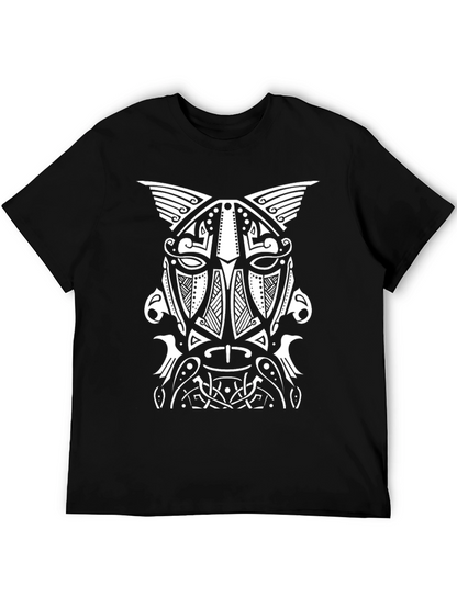 Viking Helmet Graphic Tee - Norse Mythology T-Shirt