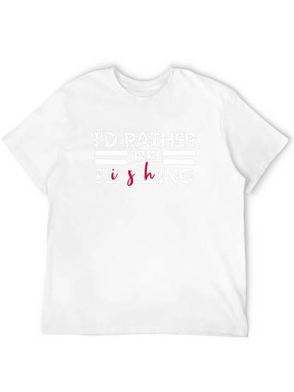 Id Rather Be Fishing Black Cotton T-Shirt