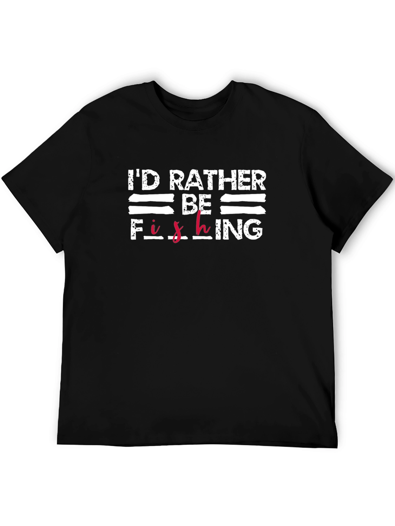 Id Rather Be Fishing Black Cotton T-Shirt