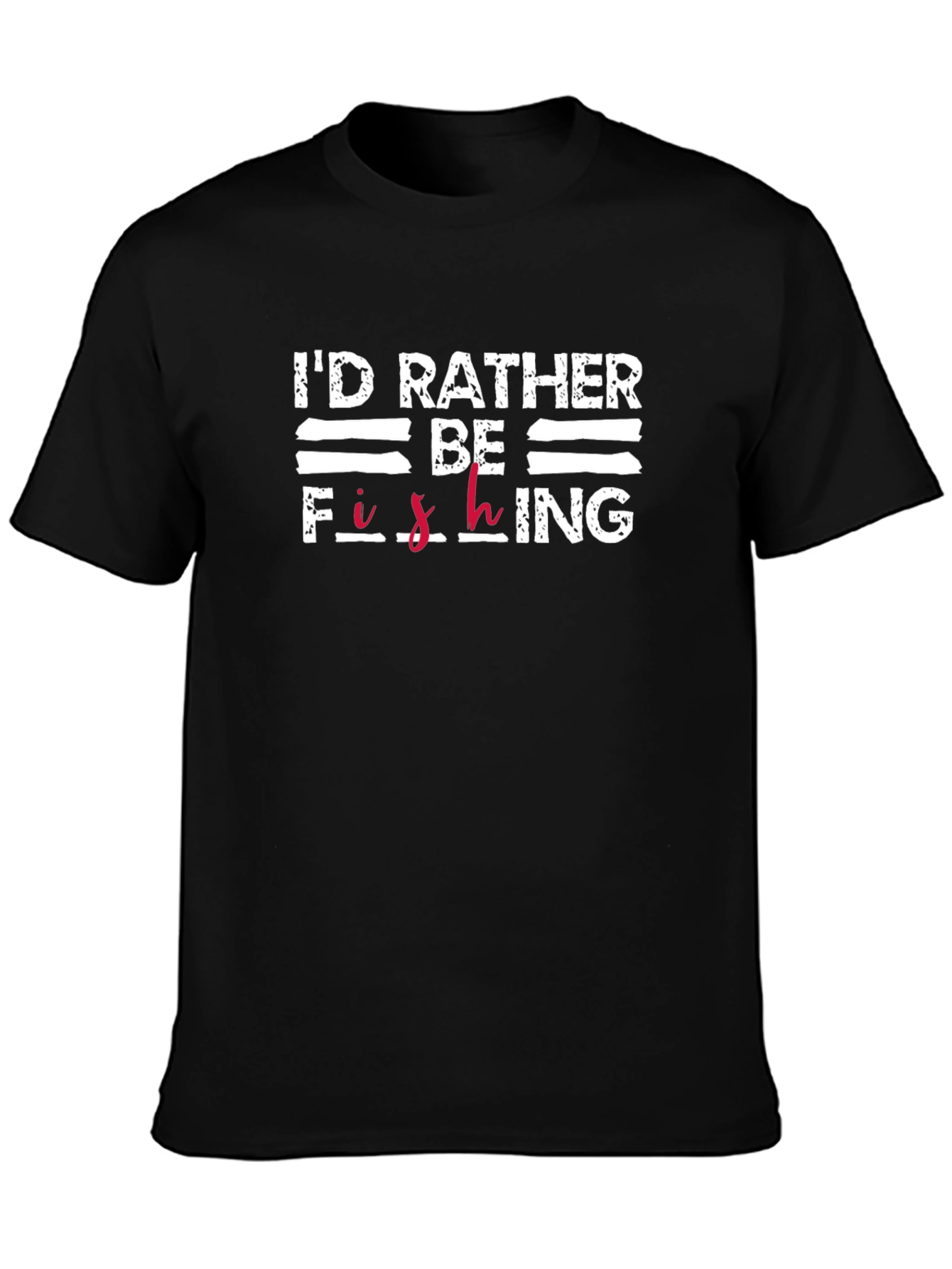 Id Rather Be Fishing Black Cotton T-Shirt