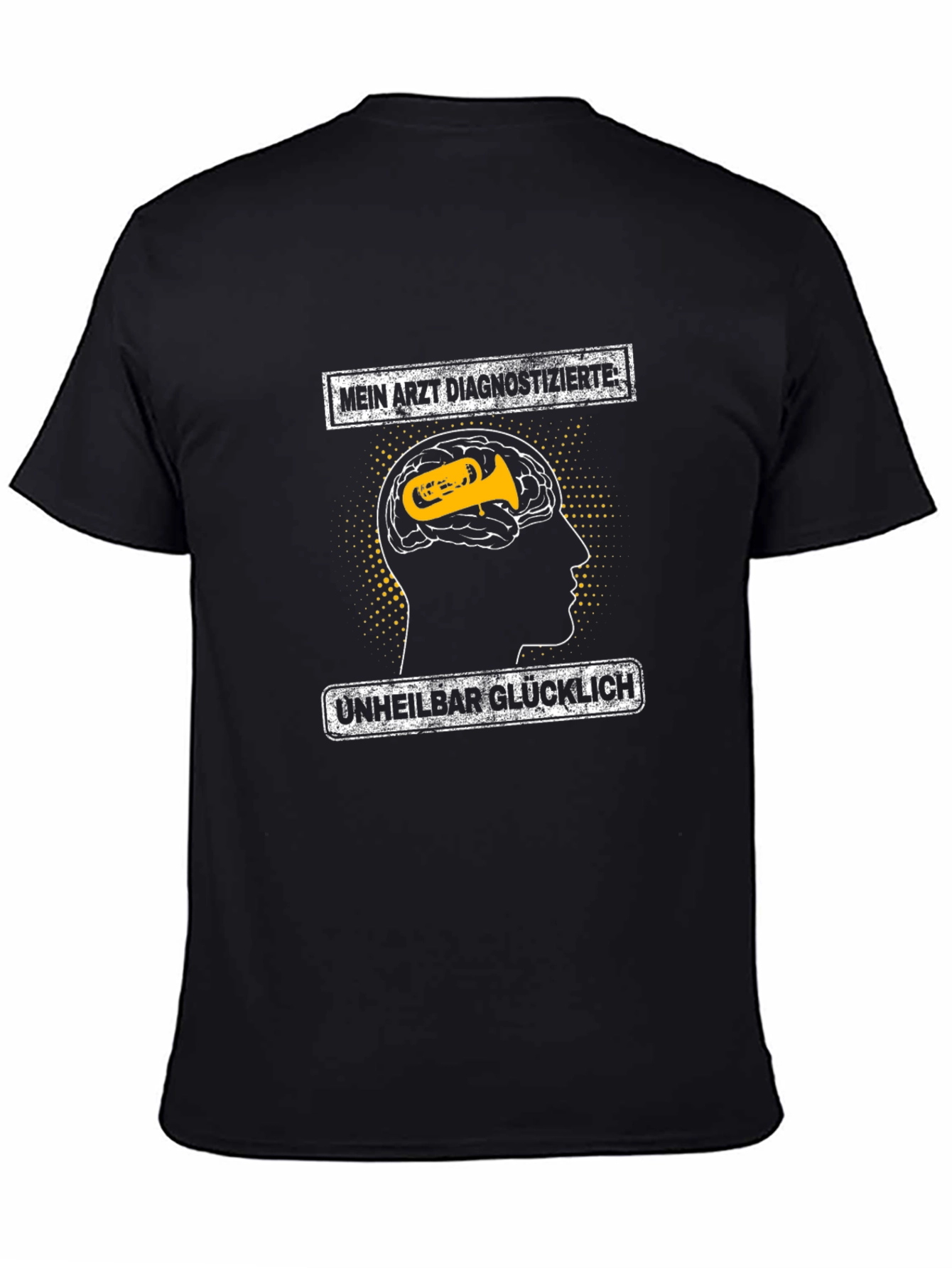 Tuba Brain Black T-Shirt - Musician Humor