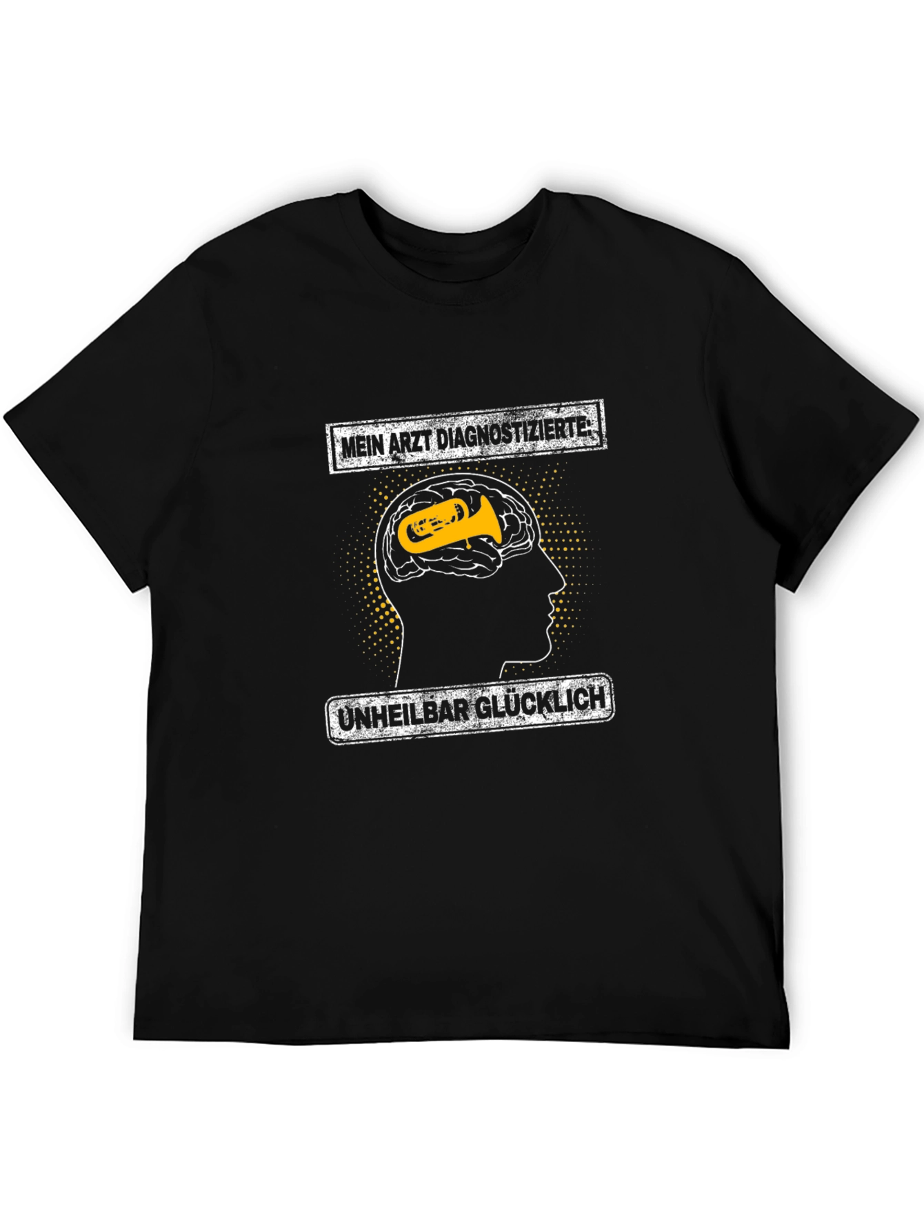Tuba Brain Black T-Shirt - Musician Humor