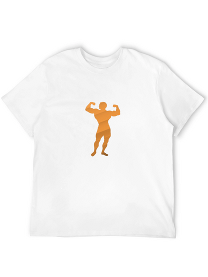 Mens Black T-Shirt with Bodybuilder Graphic