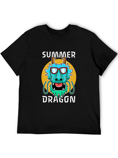 Summer Dragon Graphic Tee - Stylish Mens T-Shirt