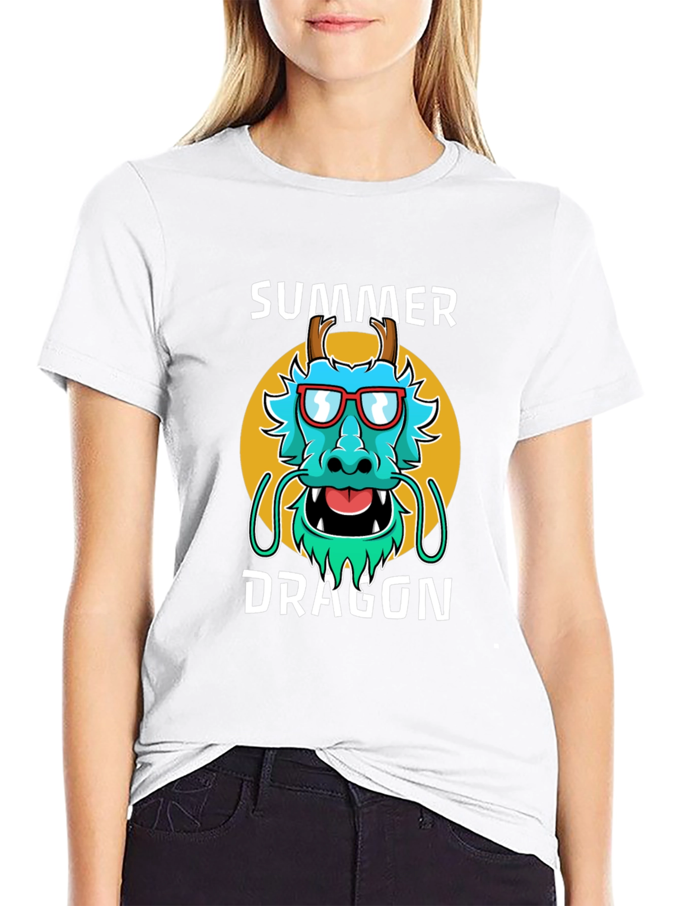 Summer Dragon Graphic Tee - Stylish Mens T-Shirt