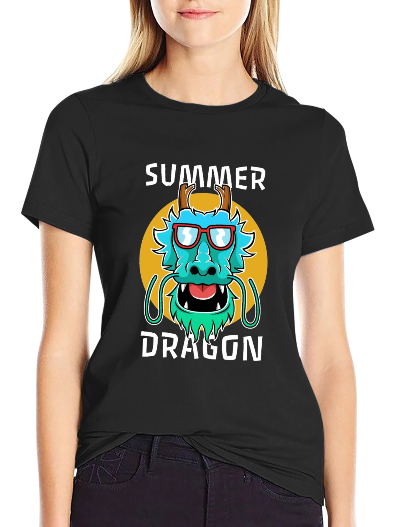 Summer Dragon Graphic Tee - Stylish Mens T-Shirt