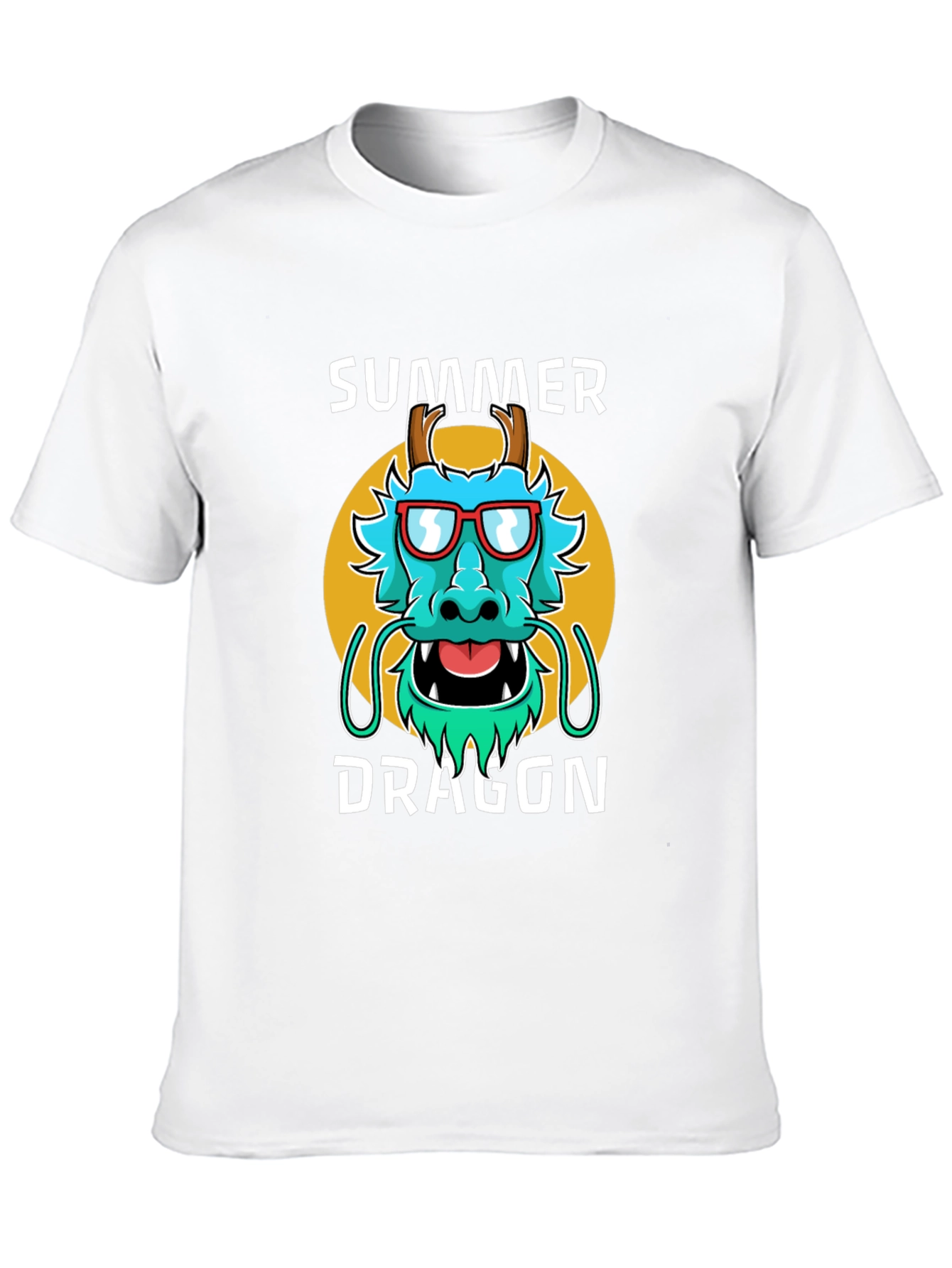 Summer Dragon Graphic Tee - Stylish Mens T-Shirt