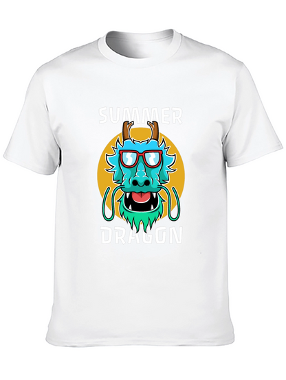 Summer Dragon Graphic Tee - Stylish Mens T-Shirt