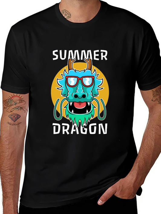 Summer Dragon Graphic Tee - Stylish Mens T-Shirt