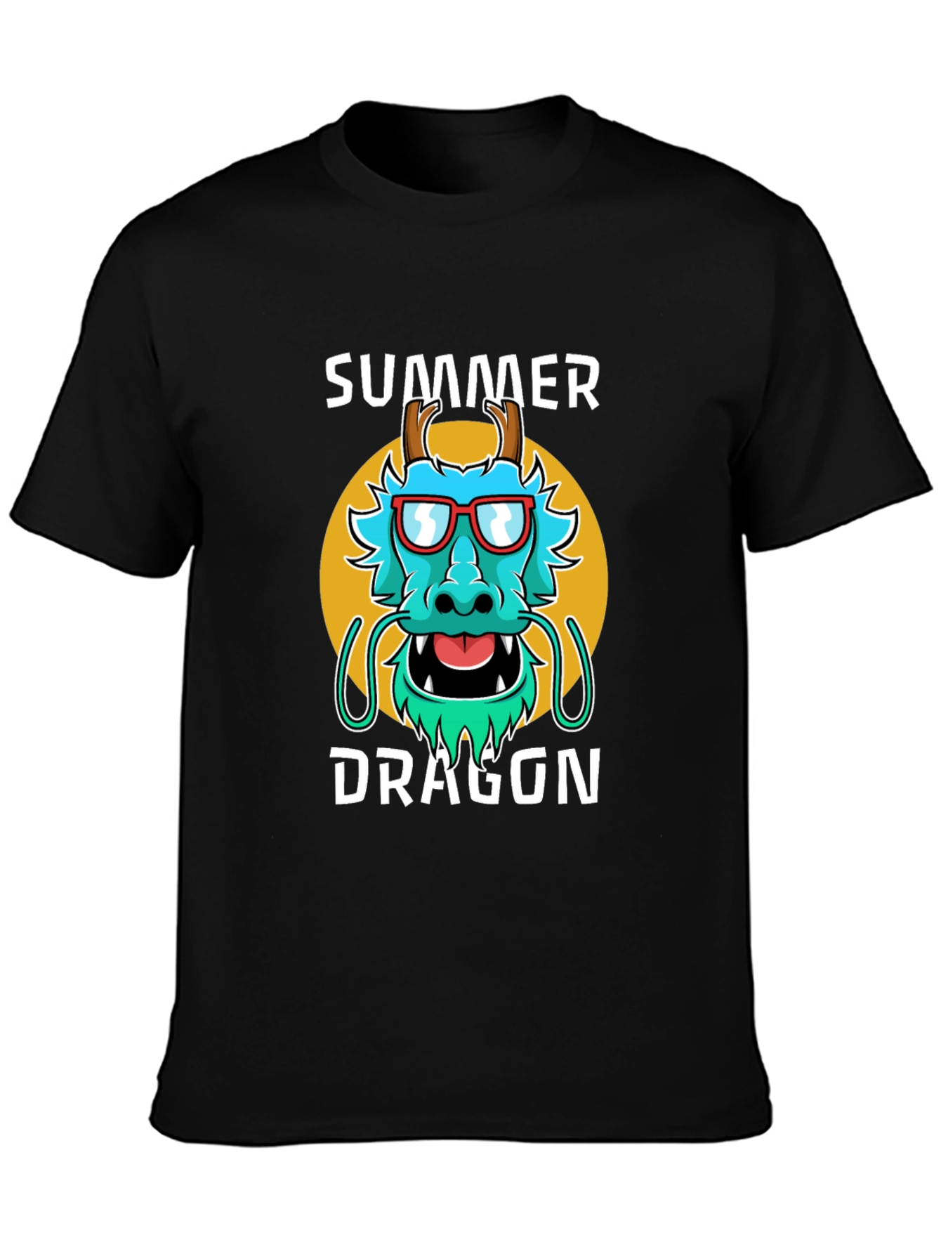 Summer Dragon Graphic Tee - Stylish Mens T-Shirt