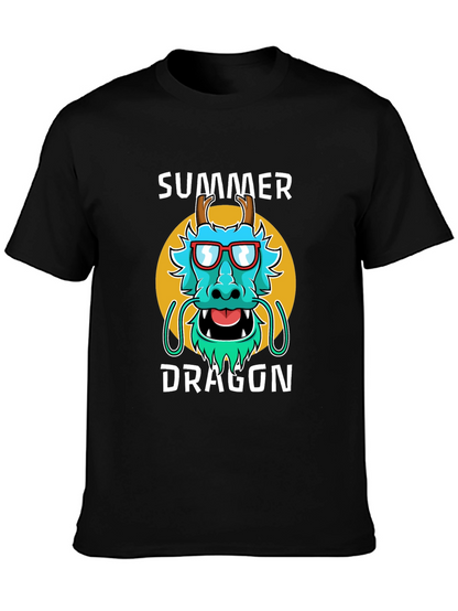 Summer Dragon Graphic Tee - Stylish Mens T-Shirt