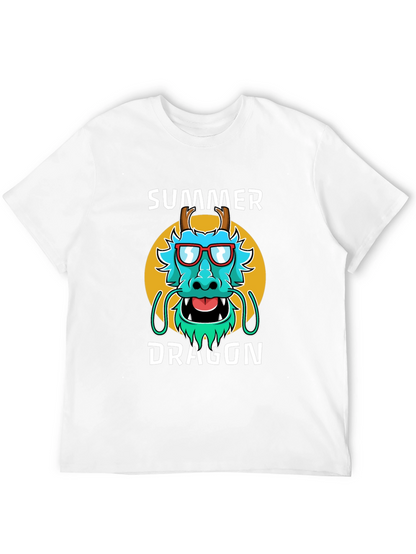Summer Dragon Graphic Tee - Stylish Mens T-Shirt