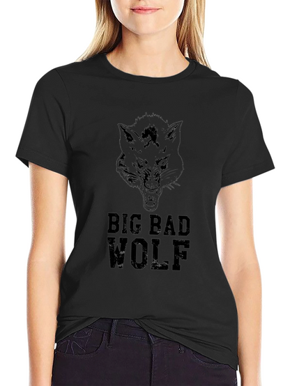 Big Bad Wolf Graphic Tee - Black Cotton T-Shirt