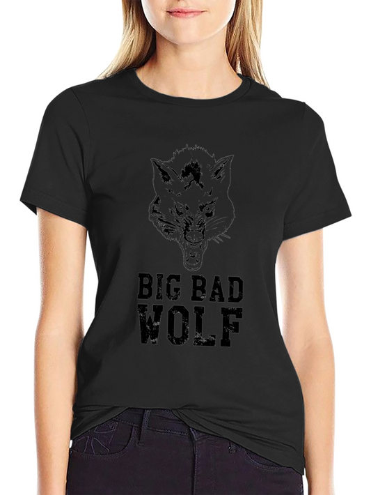 Big Bad Wolf Graphic Tee - Black Cotton T-Shirt