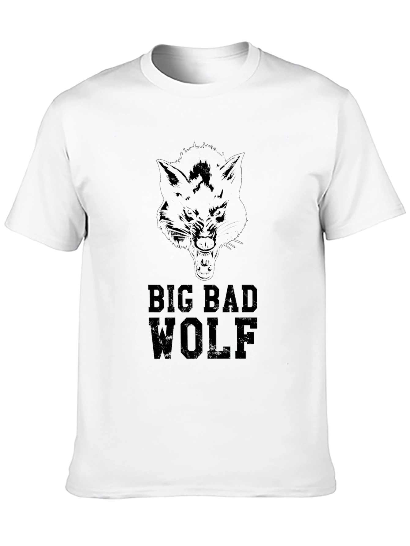 Big Bad Wolf Graphic Tee - Black Cotton T-Shirt