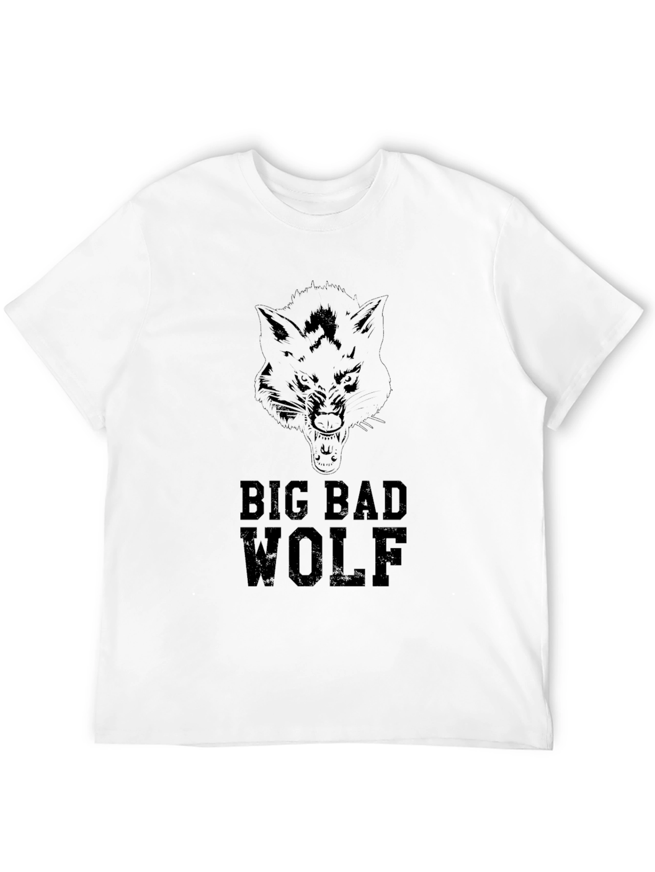 Big Bad Wolf Graphic Tee - Black Cotton T-Shirt