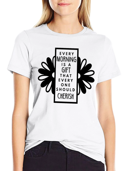 Every Morning is a Gift Black Graphic Tee