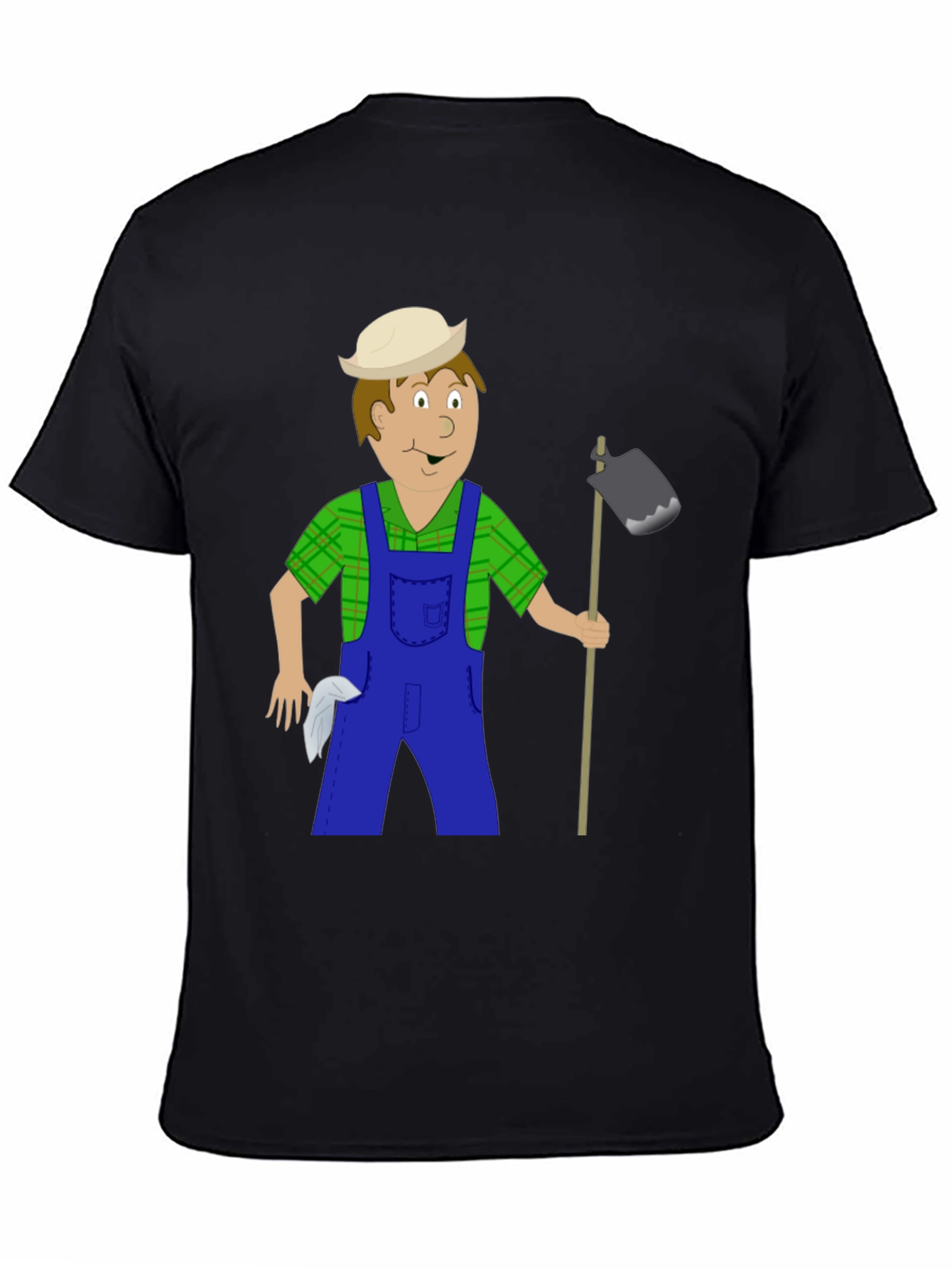 Cartoon Farmer Graphic Tee - Black