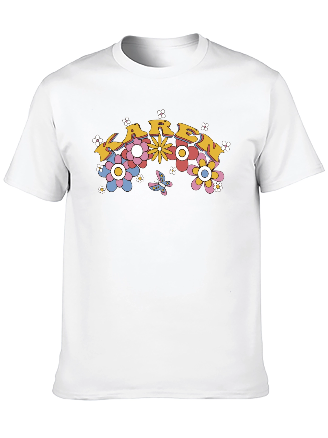 Retro Floral Karen T-Shirt - Groovy Design