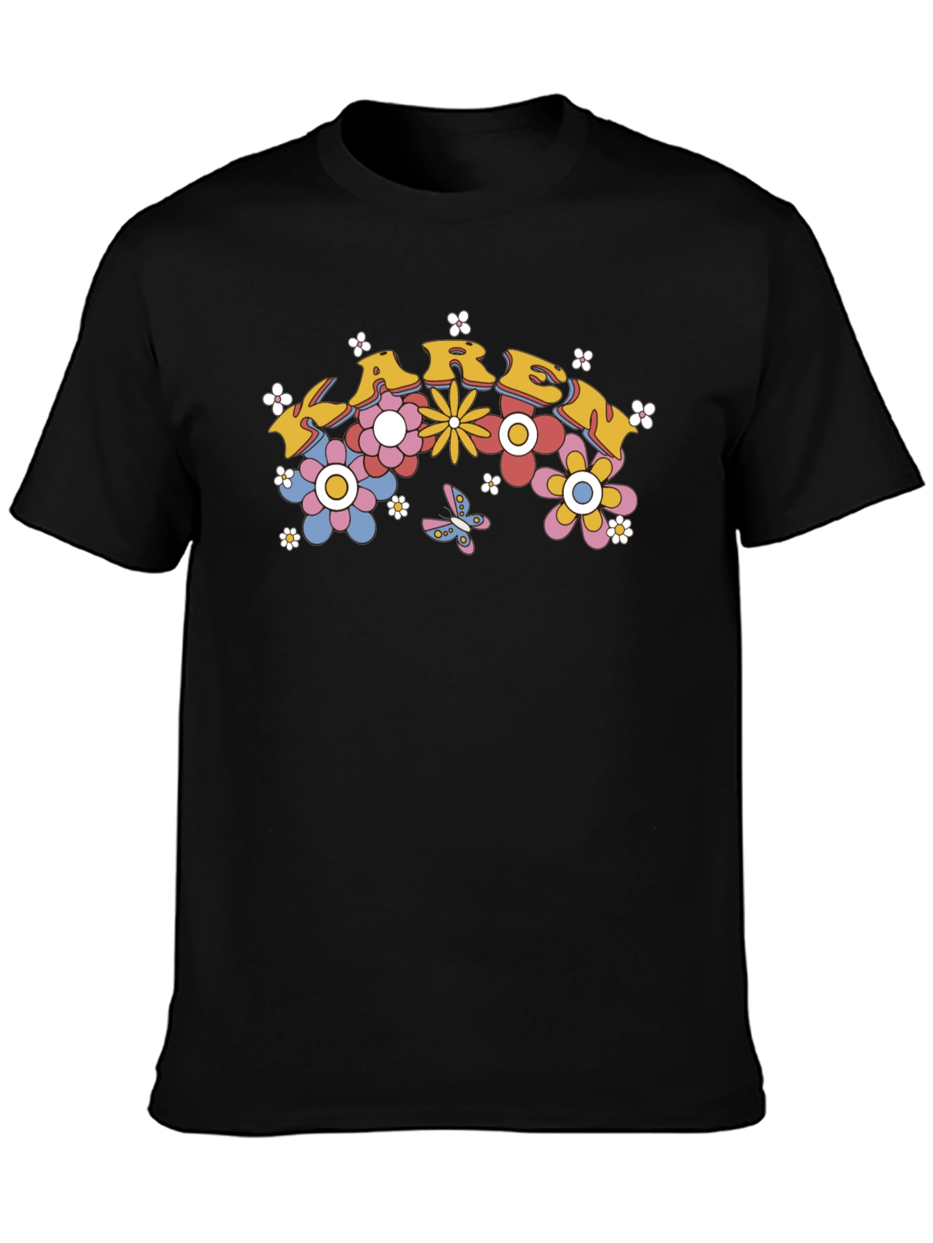 Retro Floral Karen T-Shirt - Groovy Design