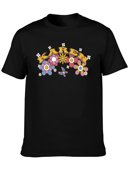 Retro Floral Karen T-Shirt - Groovy Design