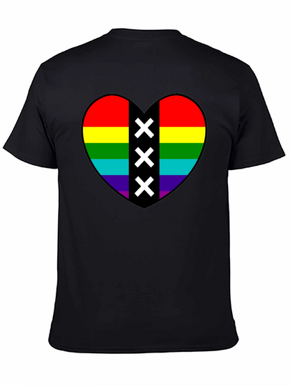 Pride Heart Amsterdam XXX T-Shirt - Black Cotton Tee