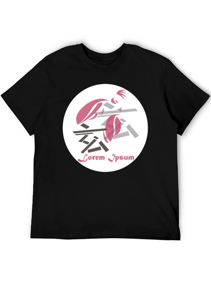 Abstract Graphic Print T-Shirt - Black