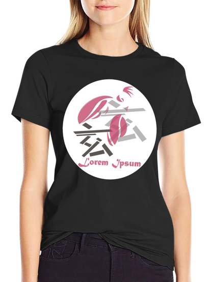 Abstract Graphic Print T-Shirt - Black