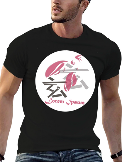 Abstract Graphic Print T-Shirt - Black