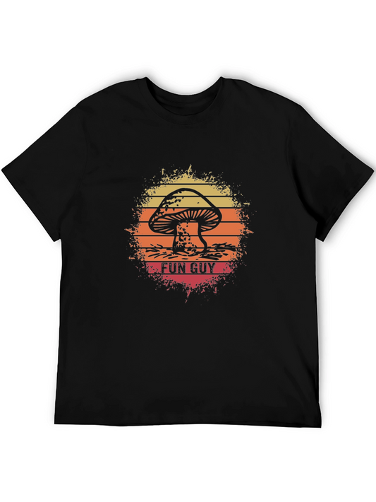 Fun Guy Mushroom Graphic T-Shirt - Retro Style