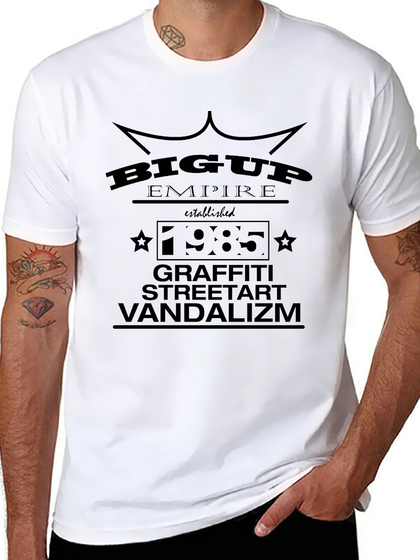 Big Up Empire Black Graphic T-Shirt