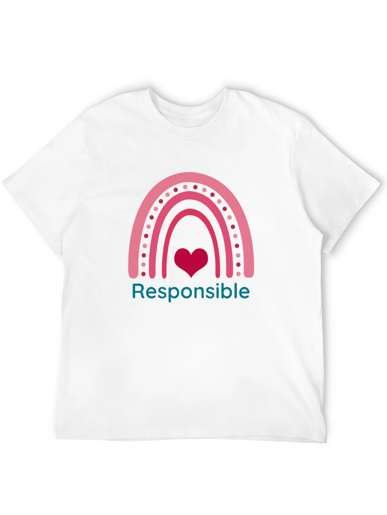 Responsible Rainbow Heart Graphic Tee - Black