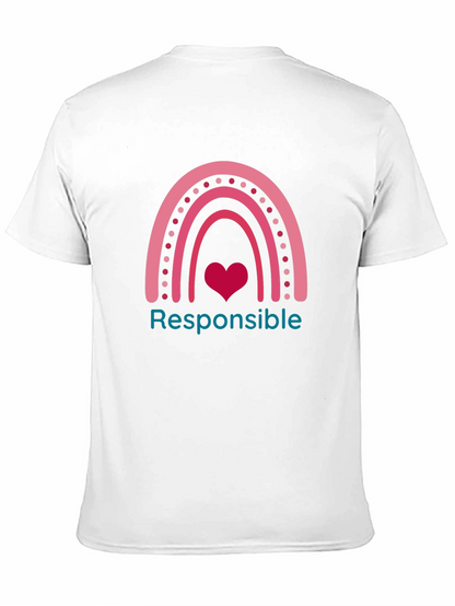 Responsible Rainbow Heart Graphic Tee - Black