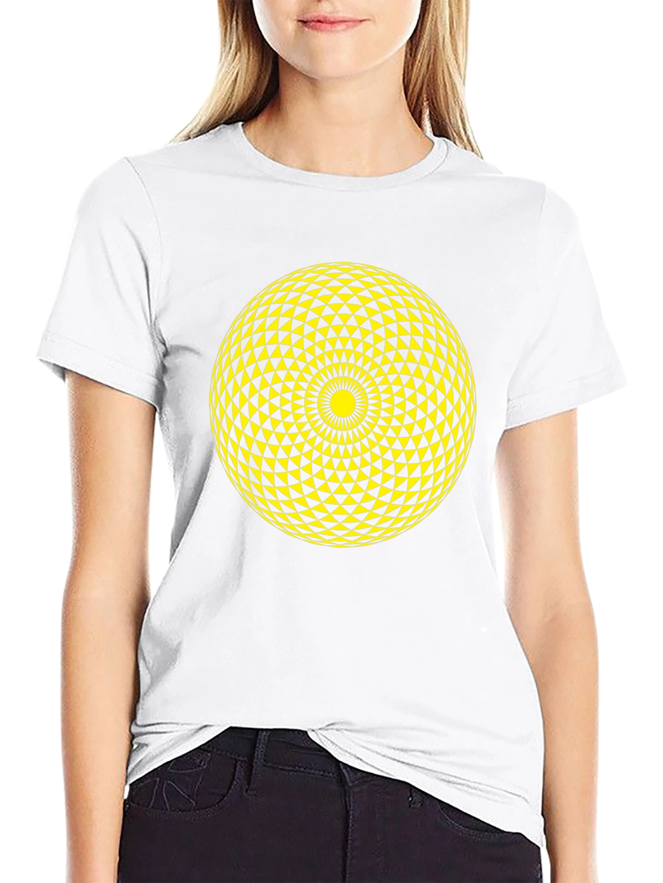 Geometric Sphere Graphic Tee - Stylish Black T-Shirt