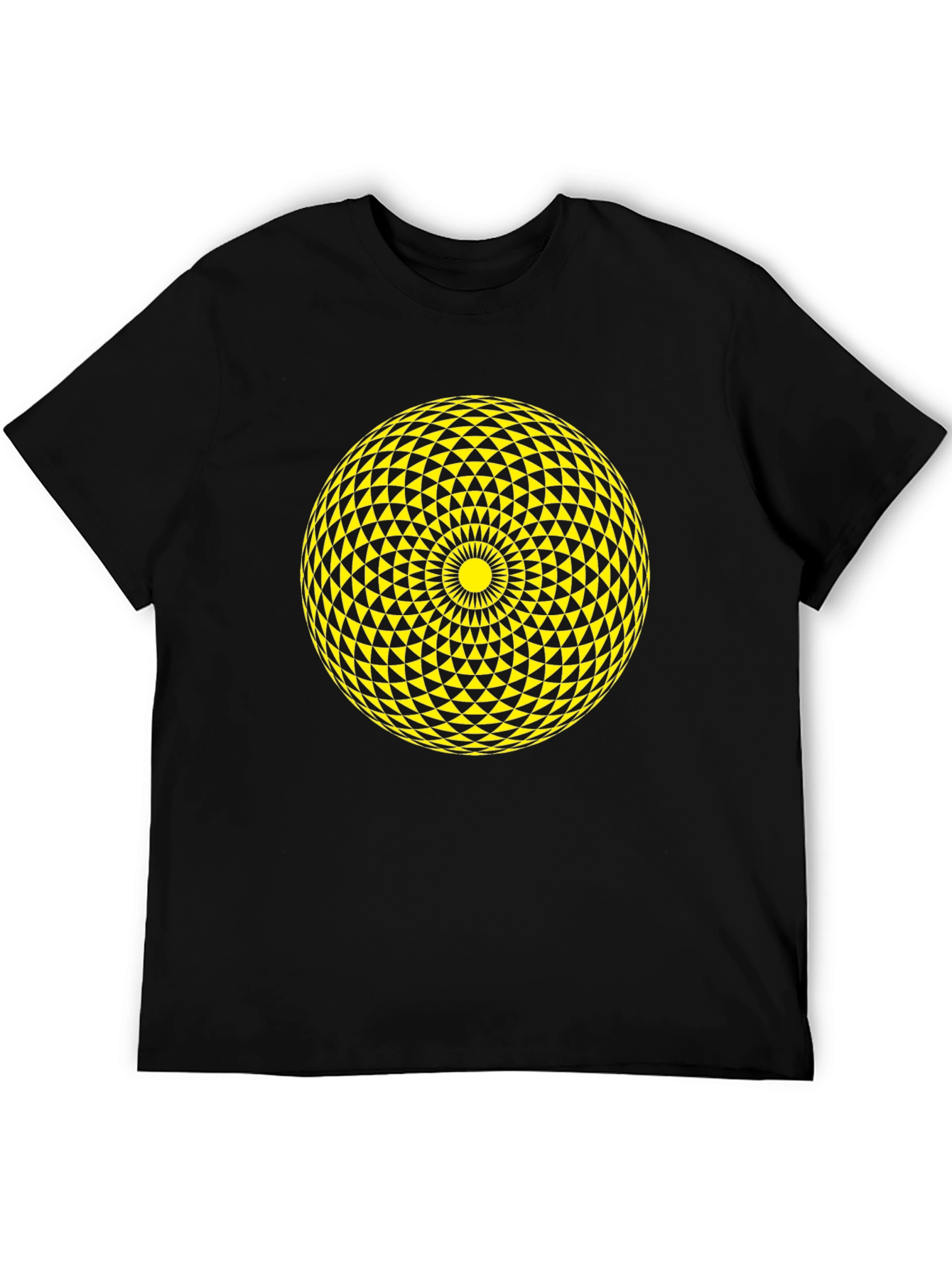 Geometric Sphere Graphic Tee - Stylish Black T-Shirt