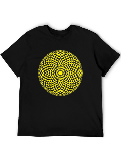 Geometric Sphere Graphic Tee - Stylish Black T-Shirt