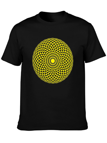 Geometric Sphere Graphic Tee - Stylish Black T-Shirt